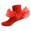 1-10Y Baby Girls Ruffle Socks Soft Double Lace Frilly Socks Princess Ankle Socks Kids Knit Socks for Autumn Winter 2