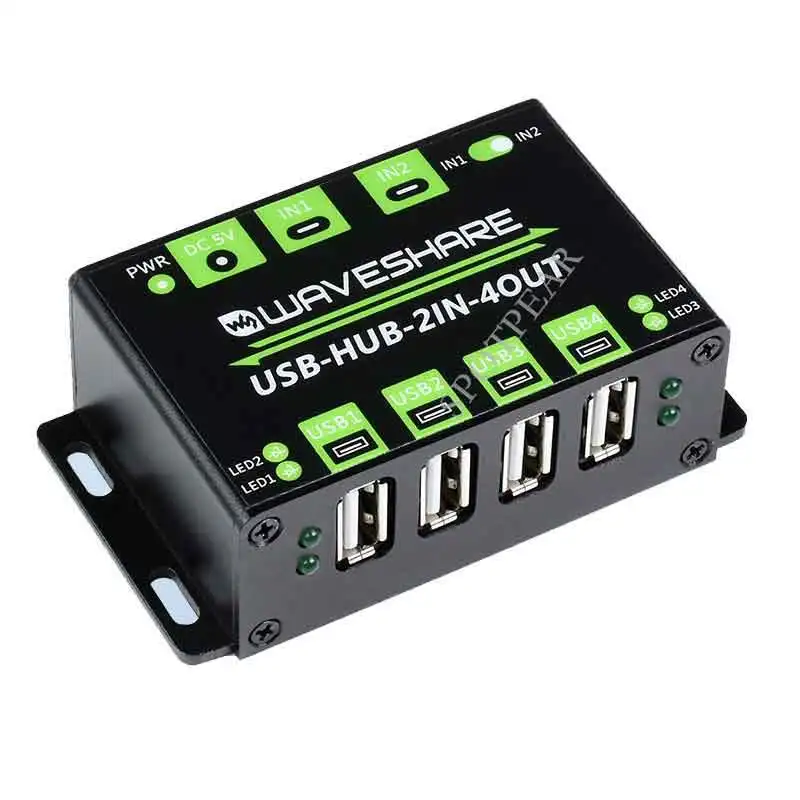 

Industrial Grade USB HUB Extending 4x USB 2.0 Ports Switchable Dual Hosts also for raspberry pi