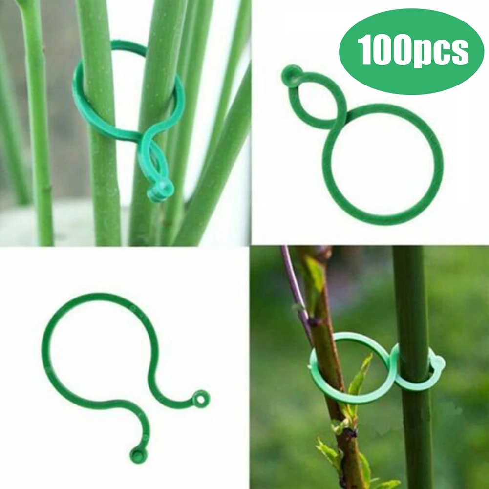 

100pcs Garden Plant Clip Reusable Fruits Tomato Vine Grow Support Holder Straps Garden Stand Tool Vine Grafting Clips Supports