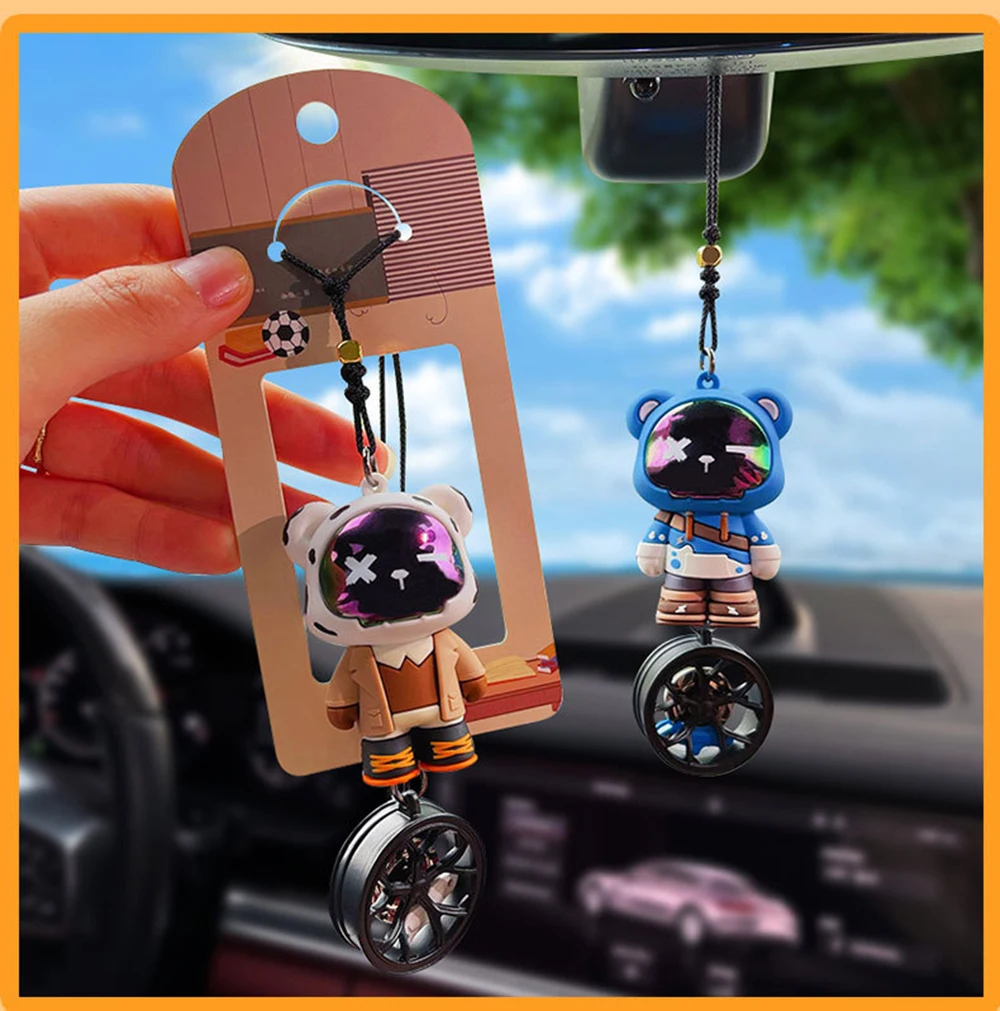 Cartoon Bear Toy Car Decoration High End Tire Wheel Auto Rearview Couple Pocket Gift Accessories S57a5f7bf3b494fc589fab6a0250207a8u