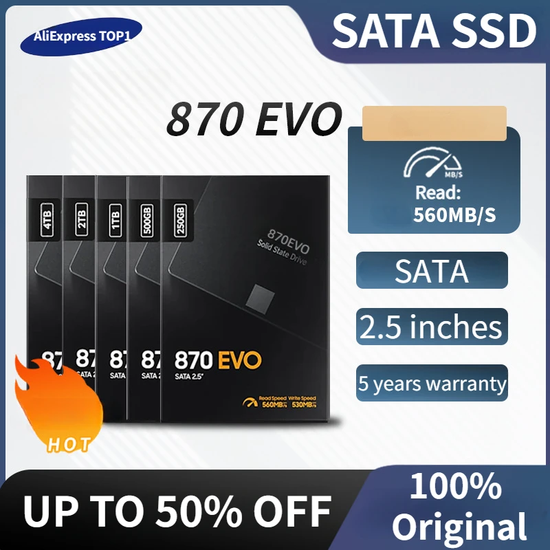 

2024 Newest 100% Original 870 EVO 1TB 2TB 4TB 8TB Brand SSD SATA 3 Internal Solid State Hard Drive for Desktop Laptop PS4 PS5 PC