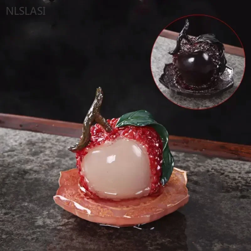 Fruit Model Color-changing Tea Pet Creative Resin Tea Table Decoration Cute Flower Pot Ornaments Ceremony Supplies