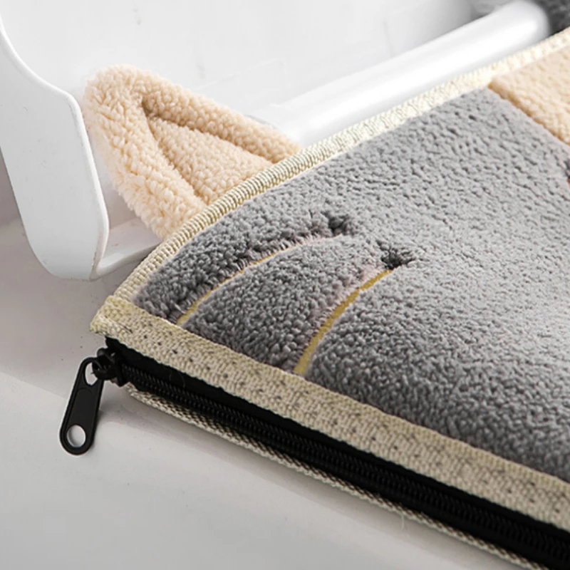 【Happier】 Cute Cartoon Cat Design Warm Toilet Seat Cover With Handle Thicken Plush Toilet Mat Universal Toilet Cushion Bathroom Aceesories. 