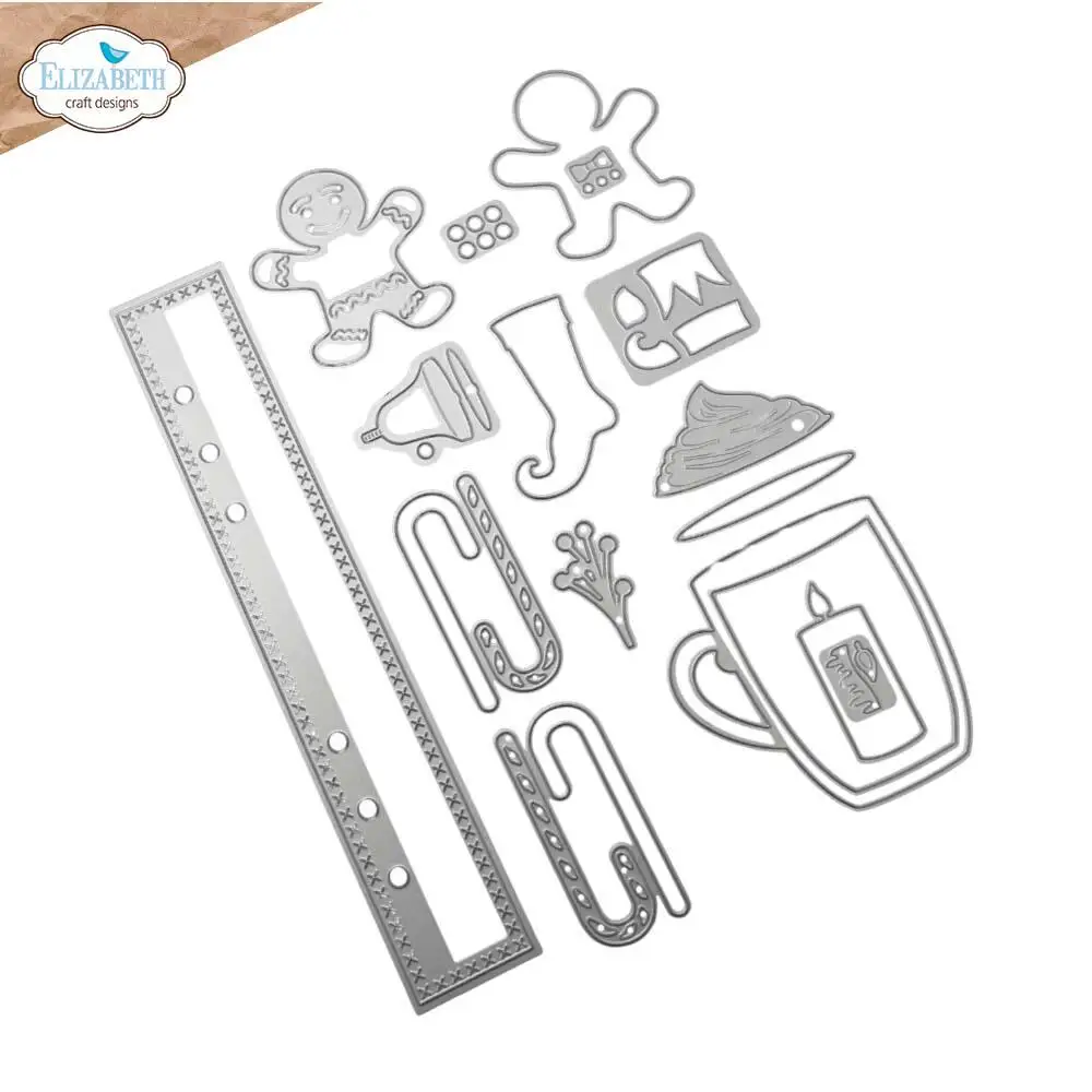 Festive Gingerbread & Snowy Blossom Crafting Kit - Stamps, Stencils, and Hot Foil for Holiday Scrapbooking & Card-Making