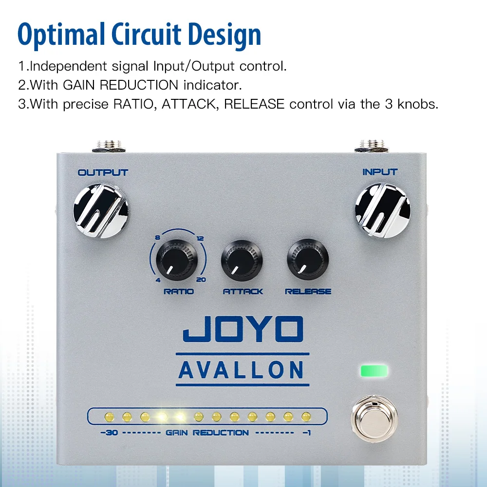 R-19 Classic Compression Pedal Avallon Guitar Bass Effect with RATIO/ ATTACK/REL