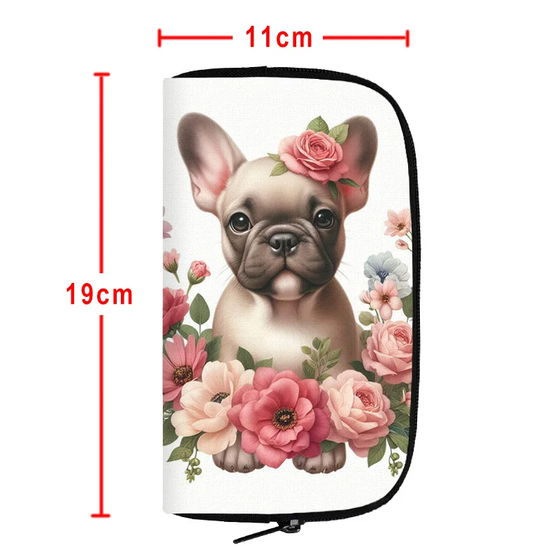 Cute French Bulldog Wallet Cartoon Bulldog Coin Money Bag ID Credit Card Phone Organizer Clutch Long Wallet Zipper Pouch Gift 2