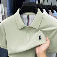Polo homme 100 % coton pur, marque haut de gamme 2026, manches courtes, mode été, logo brodé, haut de golf, t-shirt décontracté 3