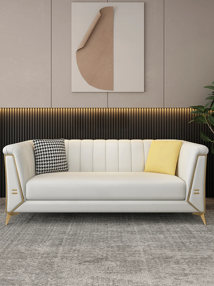 

GY Light Luxury Living Room Sofa Large and Small Apartment Type Fabric Post-Modern Simple and High-End American Leather Sofa