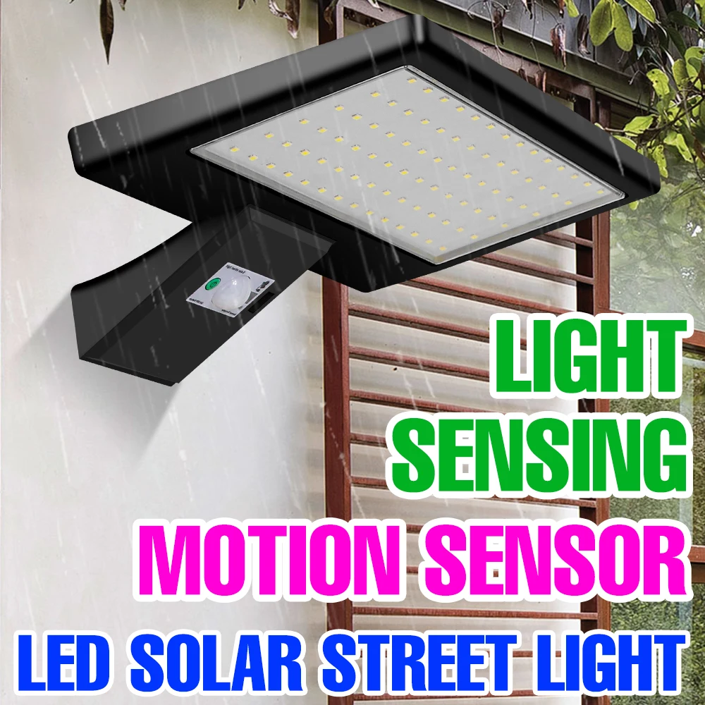 Outdoor LED Solar Light IP65 Waterproof Street Lamp Solar Powered Streetlights With Motion Sensor Spotlights For Garden Lighting