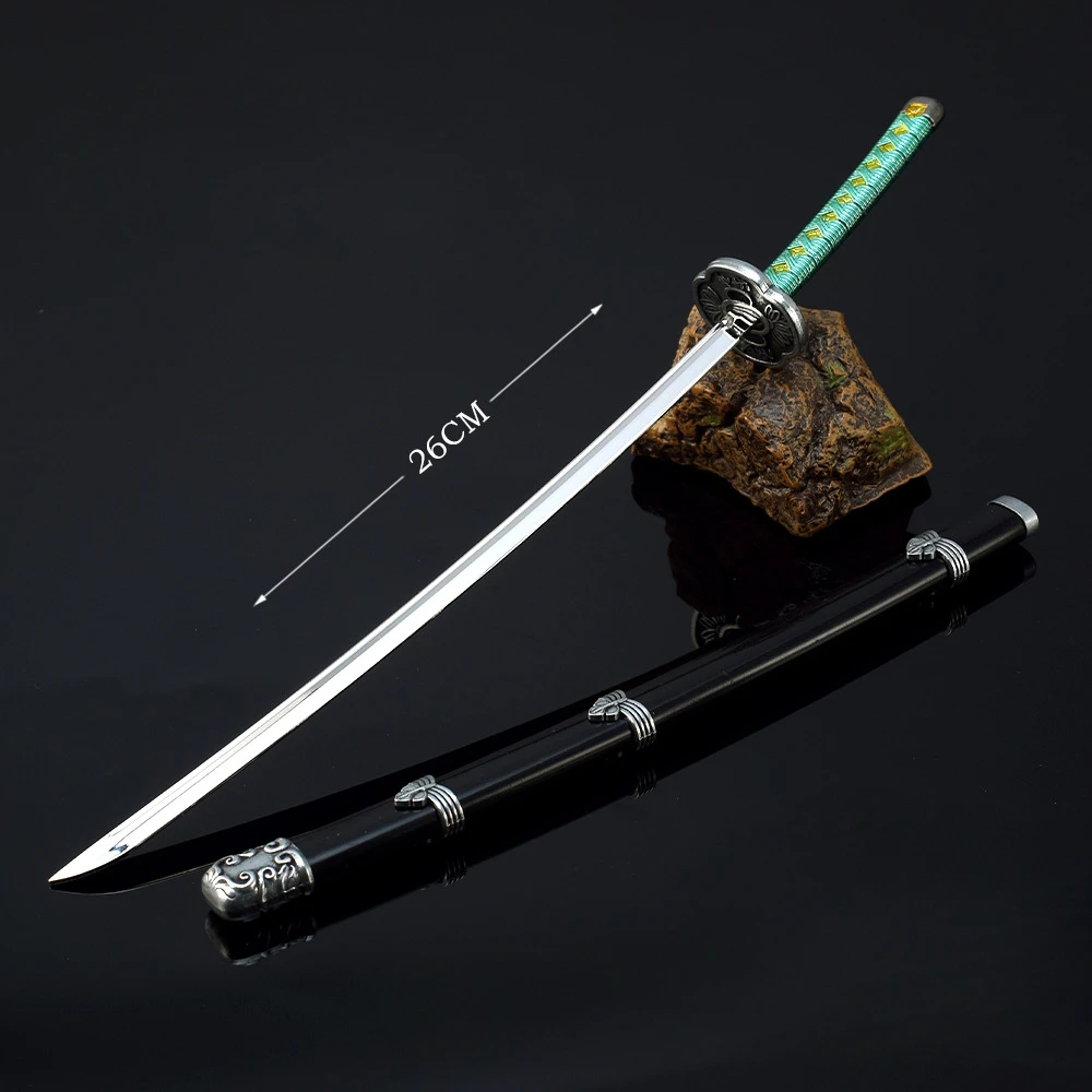 26cm Mortal Blade Kusabimaru Katana Set Anime Game Peripheral Metal Samurai Sword Weapon Model Ornament Crafts Gifts Toys Boys 2