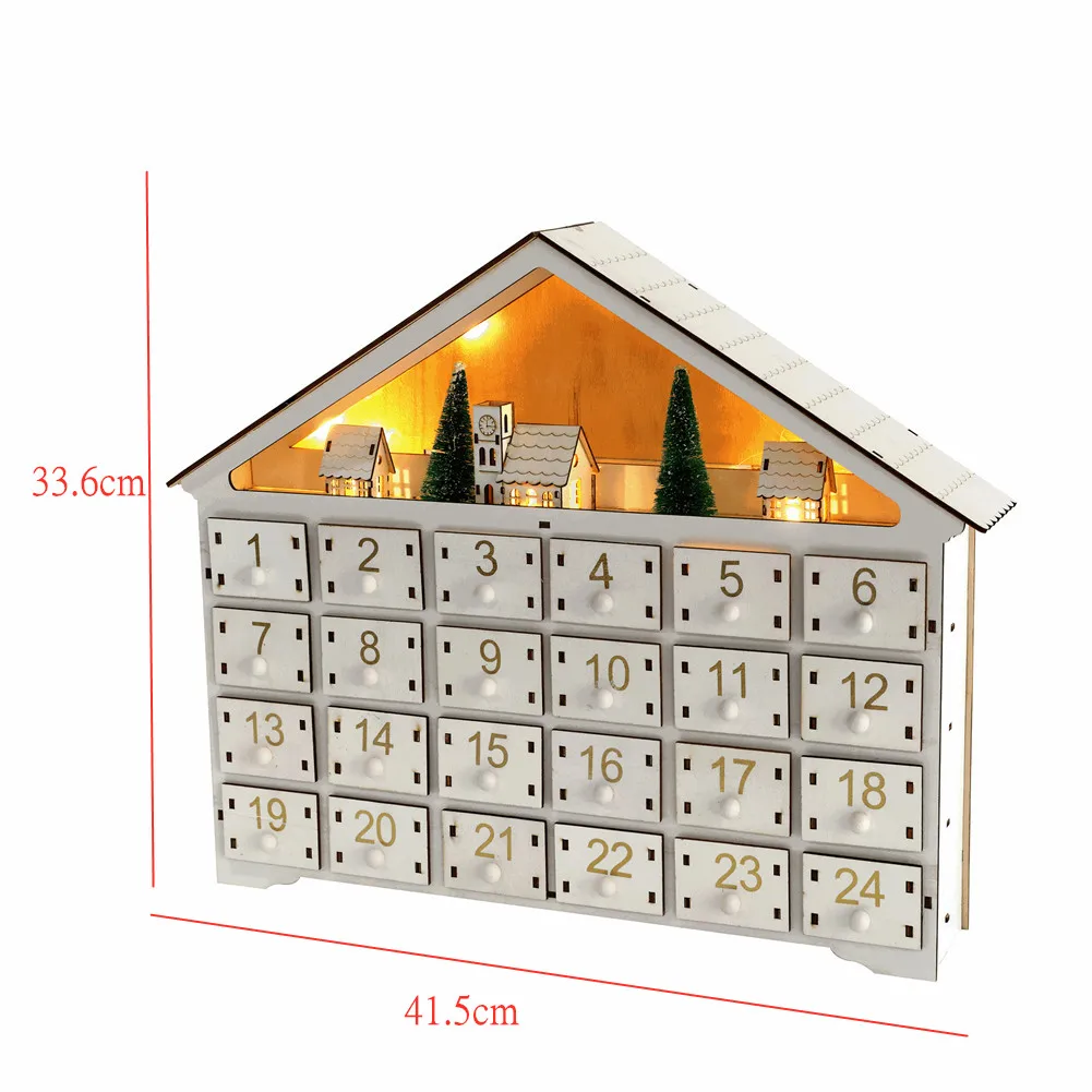 Wooden Advent Calendar With 24 Drawers Village House Countdown To Christmas  Refillable Countdown Calendar Home Decor - AliExpress