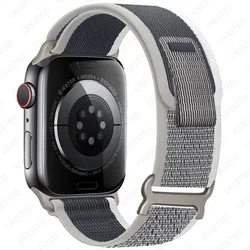 Premium Nylon Watch Band Strap - Ultra Durable and Lightweight Bracelet Design - 38 40 41mm (Black white gray)