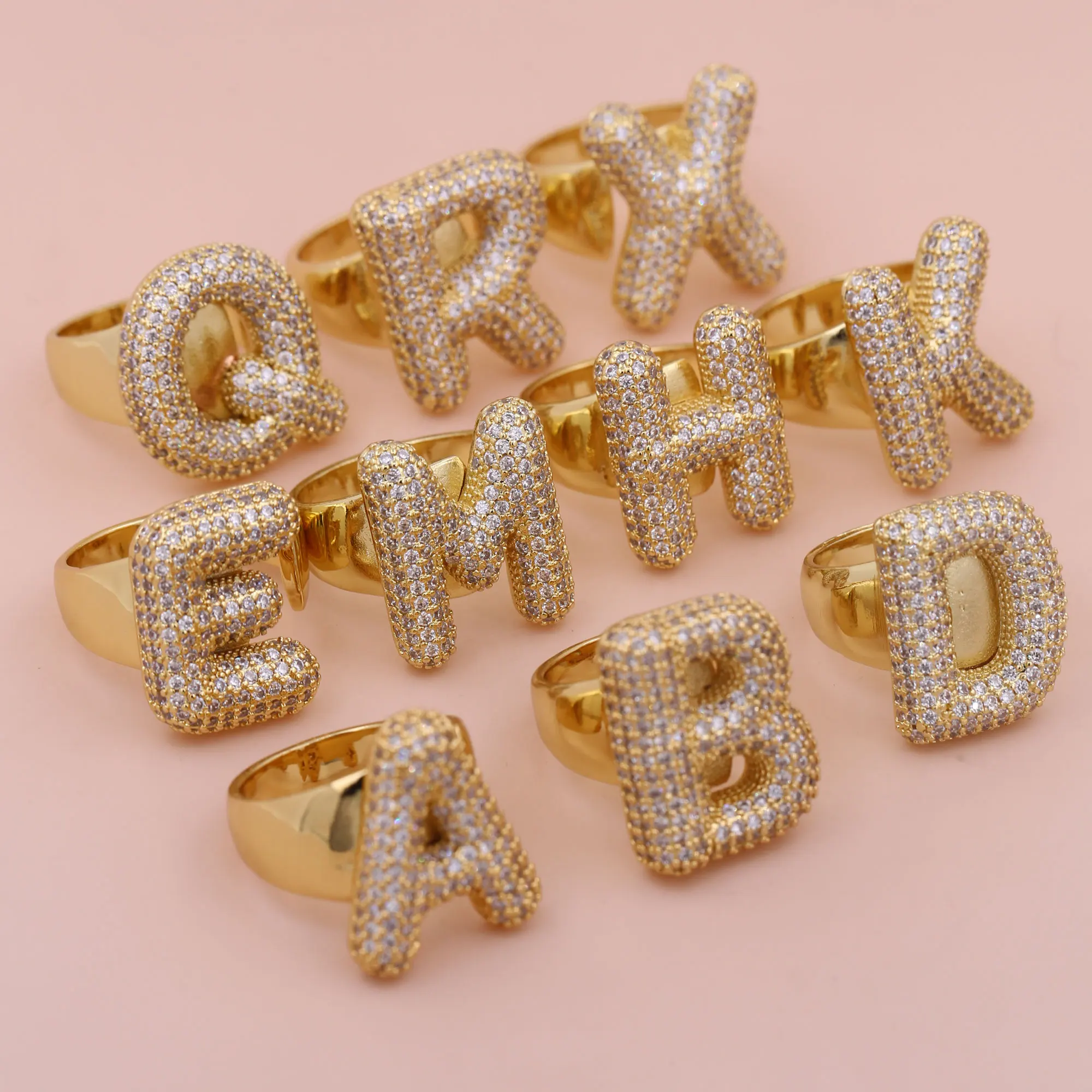 26 English Letters  Exaggerated Retro Index Finger Ring