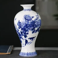 Elegant Jingdezhen Blue and White Porcelain Vases Fine Bone China Vase Peony Decorated High Quality Ceramic Vase 1