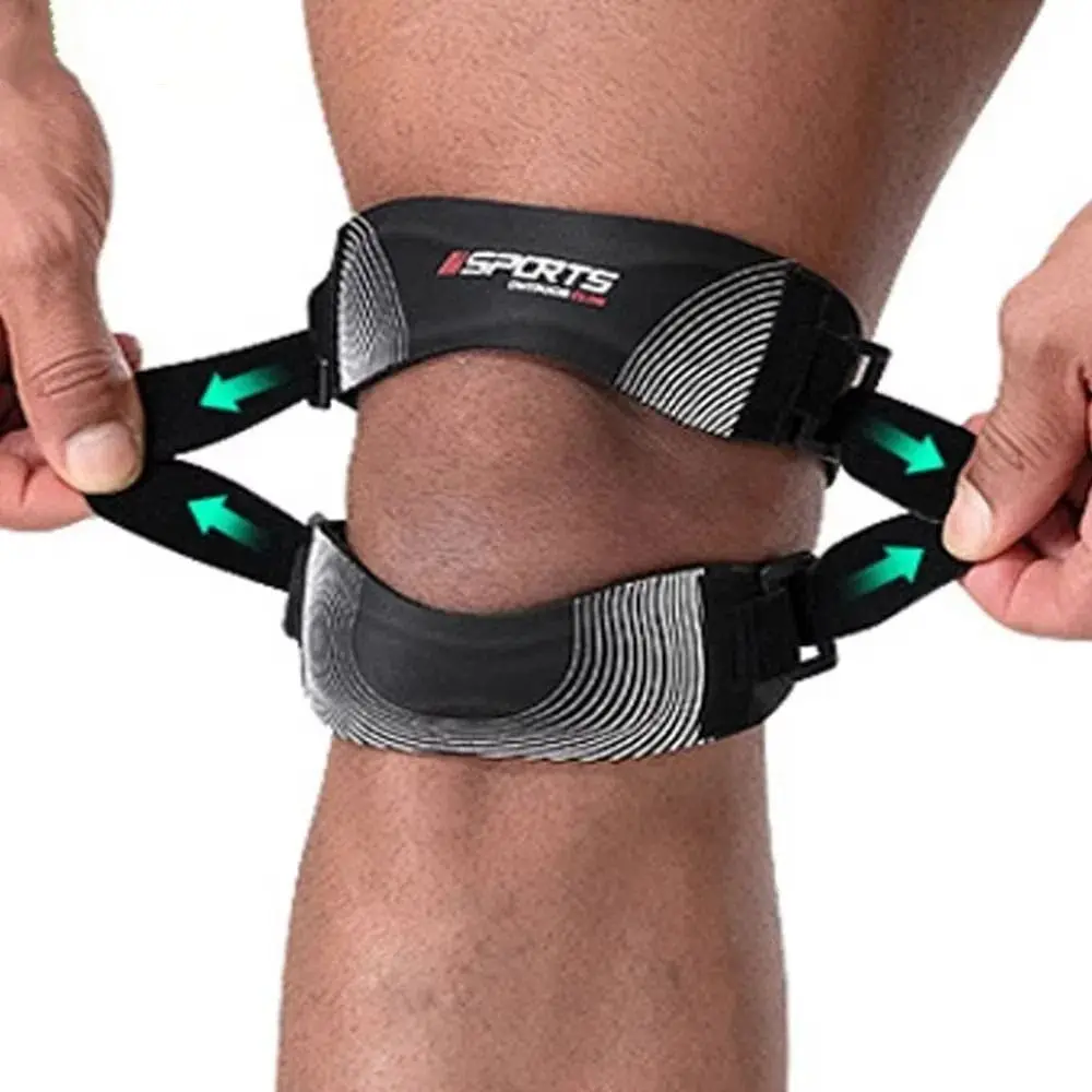 Verstellbare Kniebandage mit doppelten Silikonpolstern und Sehnenstützgurt – professionell und komfortabel_voghion.com