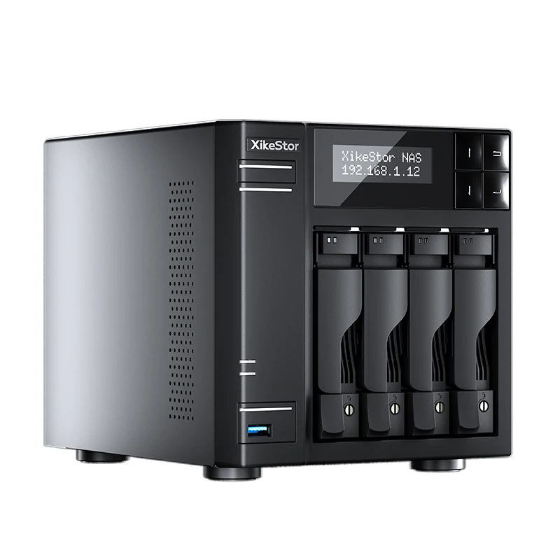 XikeStor 올인원 M.2 Nvme 2280 x 2 & 3.5인치/2.5인치 SATA x 4 SSD/HDD 하이브리드 스토리지 NAS 인텔 100 프로세서 8G/16G DDR5 4800MHz