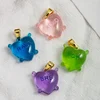 Transparent Pink Heart Pendants Customizable Resin Clear Green Multicolor Letters Charms Necklace for Women Girls Y2K Jewelry 1