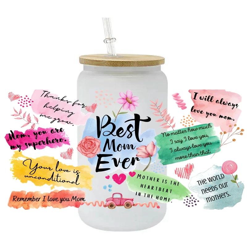 30+ best seller Daily Affirmation Design UV Dtf Wraps Transfer Sticker Self love Cup Wraps Glass Cup Adhesive Easy To Us