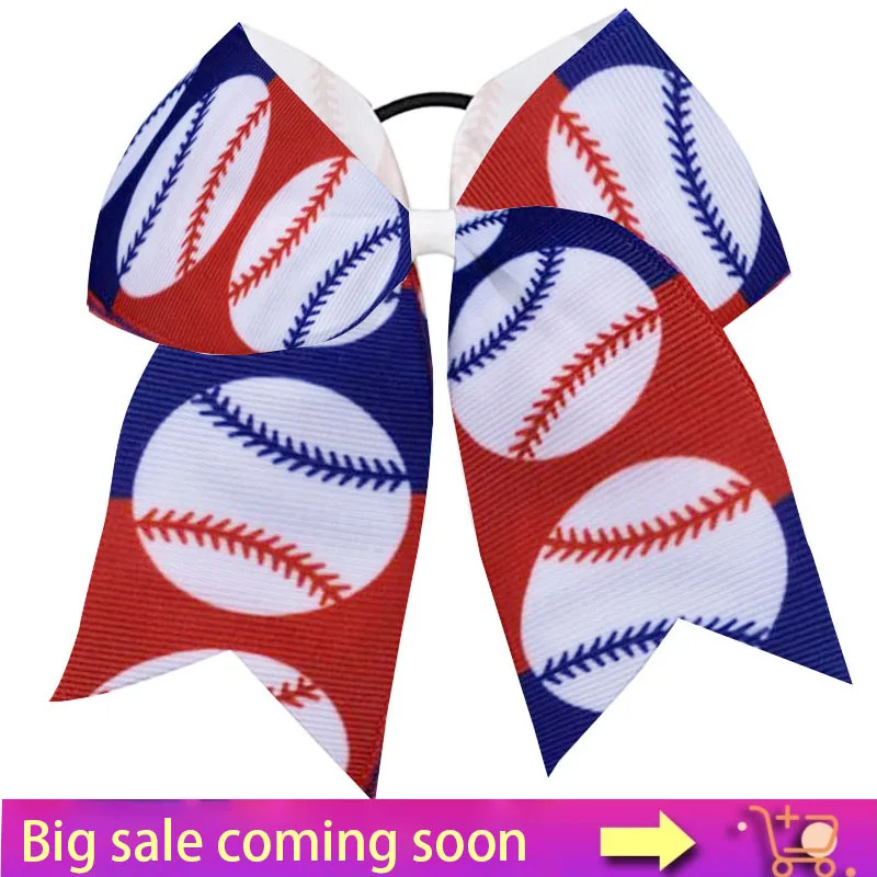 

1/10Pcs 7Inch Softball Hair Bow Baseball Holder Hair Accessories Sport Cheer Bow With Elastic Band Team Gifts for TEENS Girls