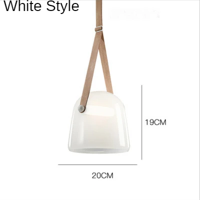 Nordic Glass Hanging Lamps Luminaire Leather Pendant Light Fixture Kitchen Living Room Bedroom Lighting Bedside Designer Decor
