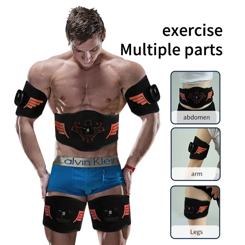Metal Plate EMS Abdominal Wheel Exercise Belt Fat Burning Calorie Abdominal Muscle Massage Belt Integrated Fitness Equipment