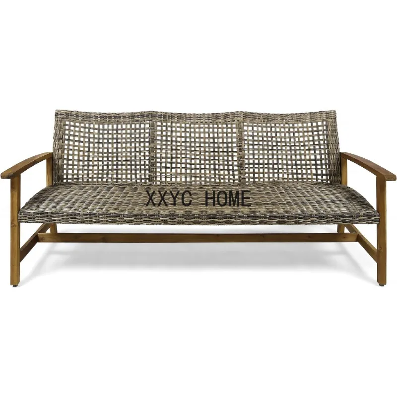 

Christopher Knight Home Marcia Outdoor Wood Sofa, Wicker, 75.50 x 31.00 x 31.50, Gray, Natural Stained Finish