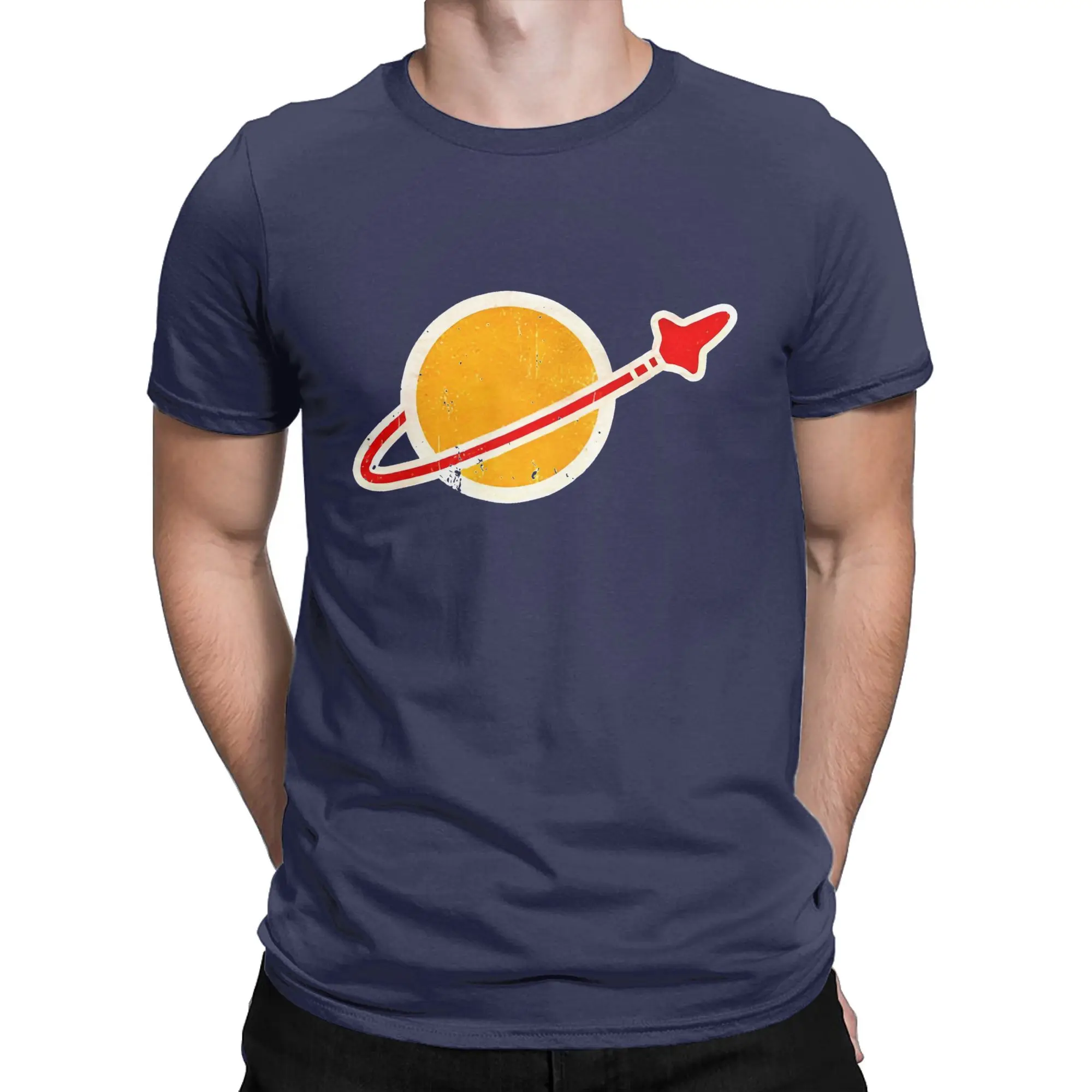 Classic Spaceman Vintage Lego Space 100% Cotton Men's T-Shirt – Round Collar, Short Sleeve Novelty Tee