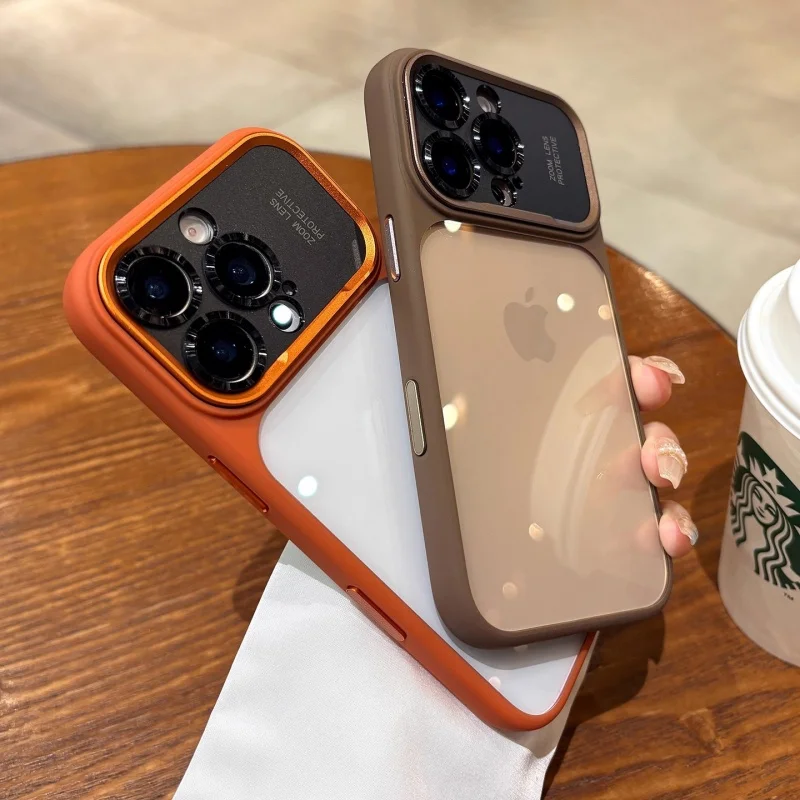 Matte Bumper Transparent Phone Case with Lens Protection and Shockproof Clear Back Cover