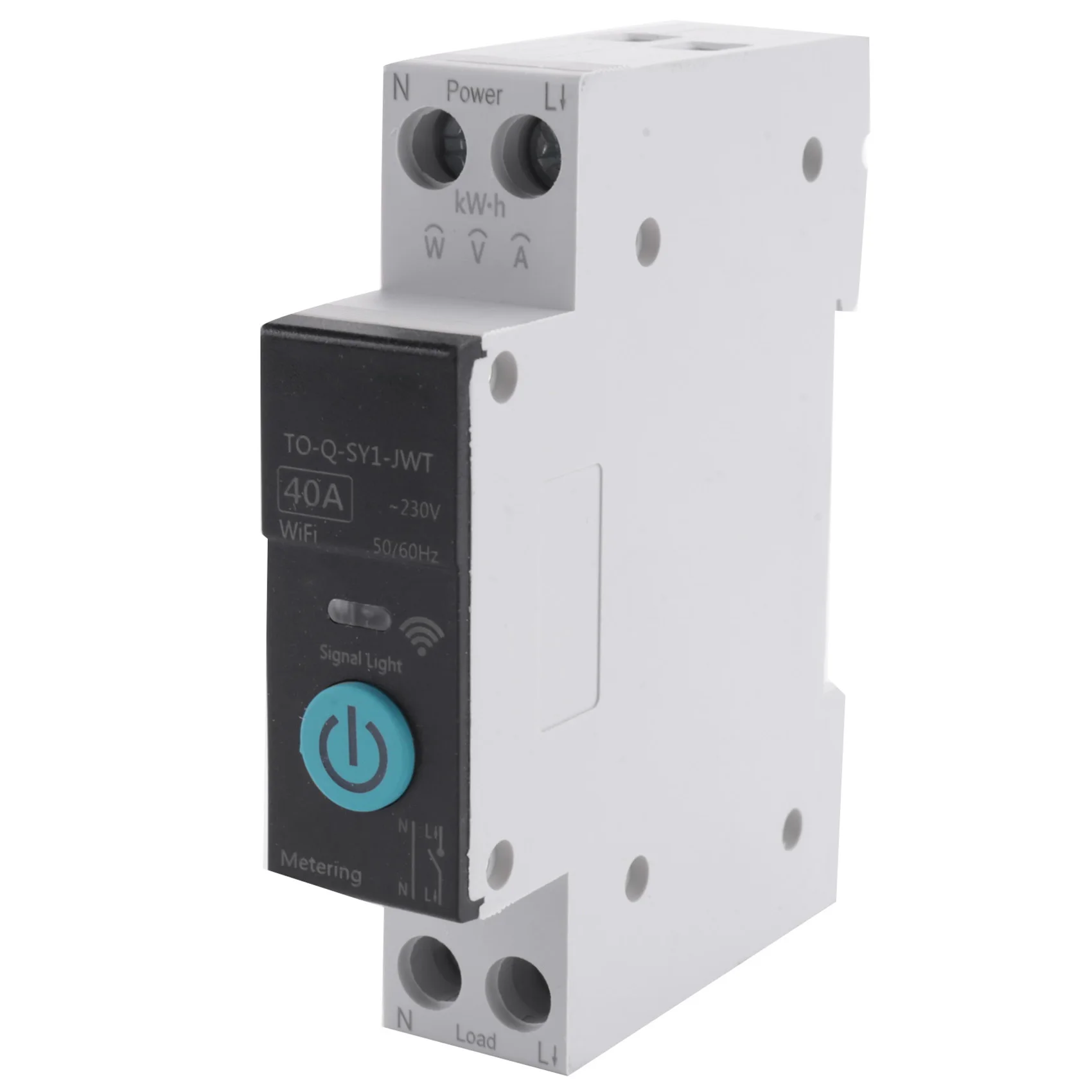 

40A Tuya Single Phase Din Rail WIFI Smart Energy Meter Timer Power Consumption Monitor KWh Wattmeter,Black with Metering