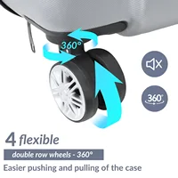 Ensemble de bagages ABS Stripe 3 pièces, valise à roulettes rigide légère avec roulettes à 360° °   Valise à roulettes, bagage à main pour hommes et femmes, noir/gris foncé/gris 7