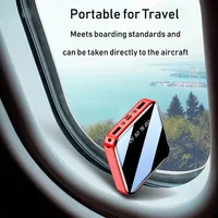 500000mAh Mini Power Bank Portable Charger Mirror Screen LED Digital Built-in Cable Powerbank for iPhone Huawei Samsung - Image 5