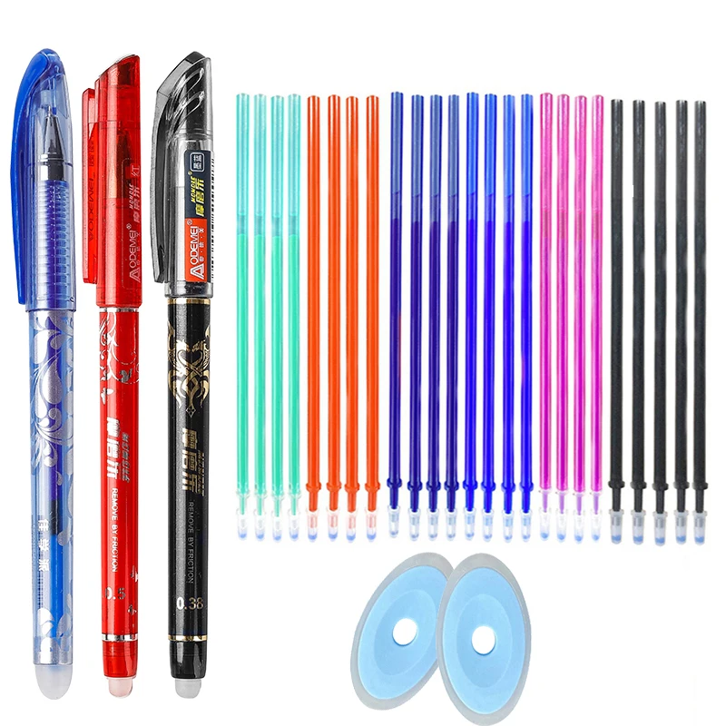 ZOCONE 4 PCS Pennarelli per Tessuto Cancellabili Caldo con 40 Ricariche per Penna Sostituibili