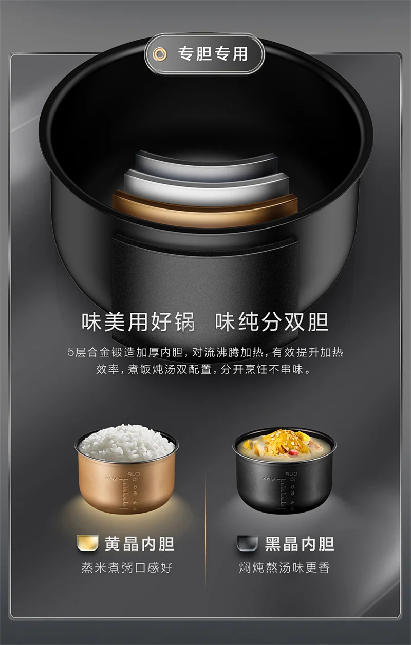 Description Picture 5 of itemHome Intelligent Electric Pressure Cooker 2 Inner Pots Instant Pot Pressure Cooker Multicooker Rice Cookers Kitchen Appliance