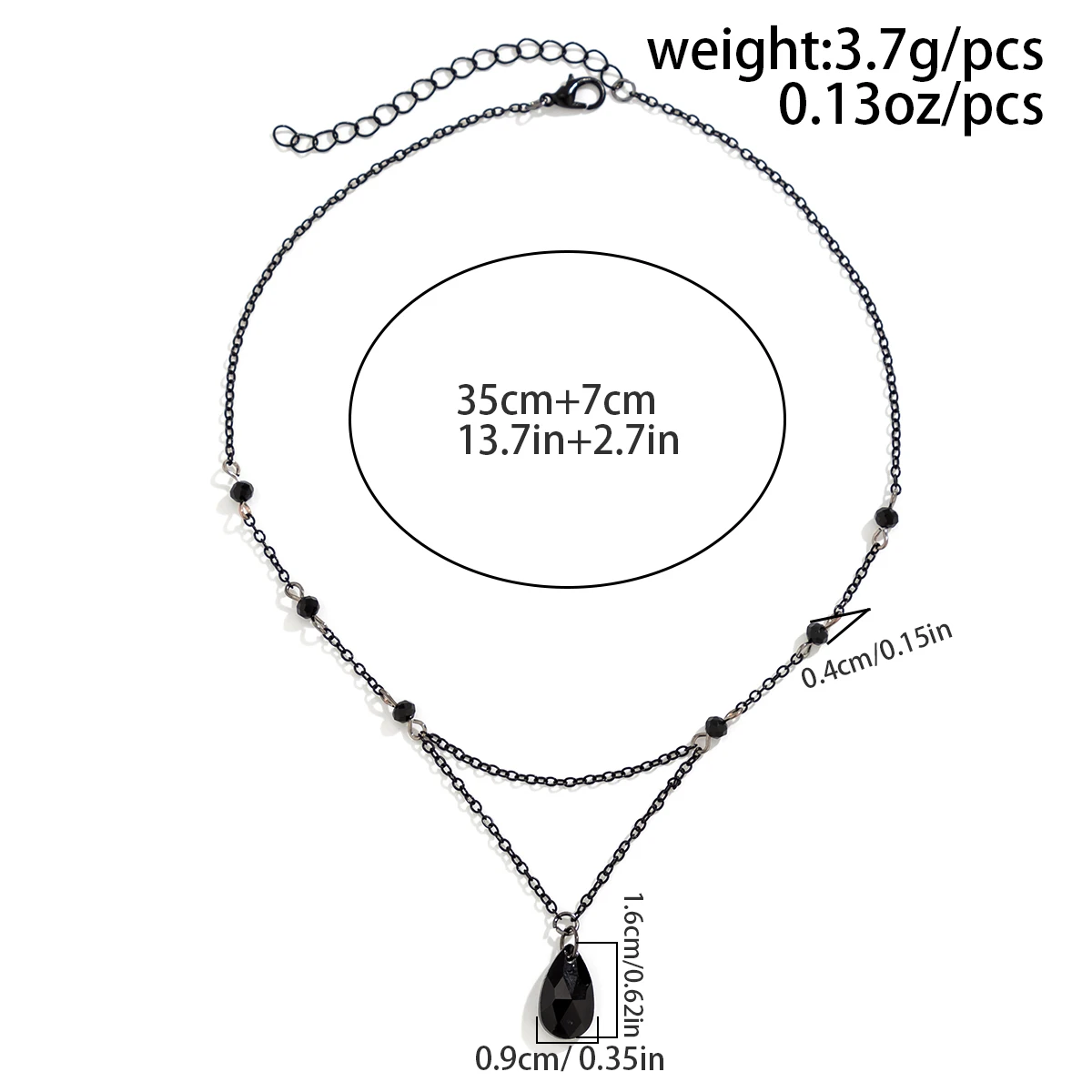 Collana Choker In Velluto Nero Con Ciondolo Goccia D'Acqua E Gemma – Gioiello Gotico Vintage Per Donna