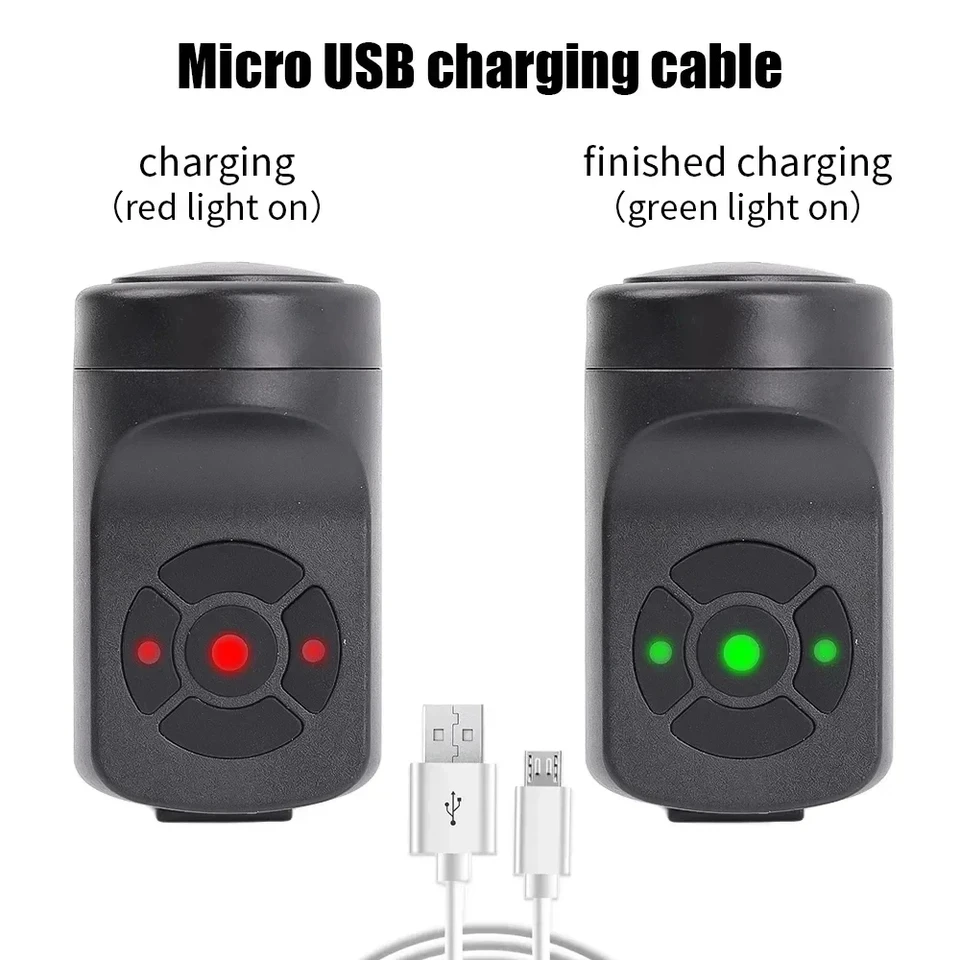 USB 충전식 자전거 전기 벨 오토바이 경적 4가지 모드 산악 자전거 벨 사이클링 도난 방지 알람 경적 자전거 액세서리