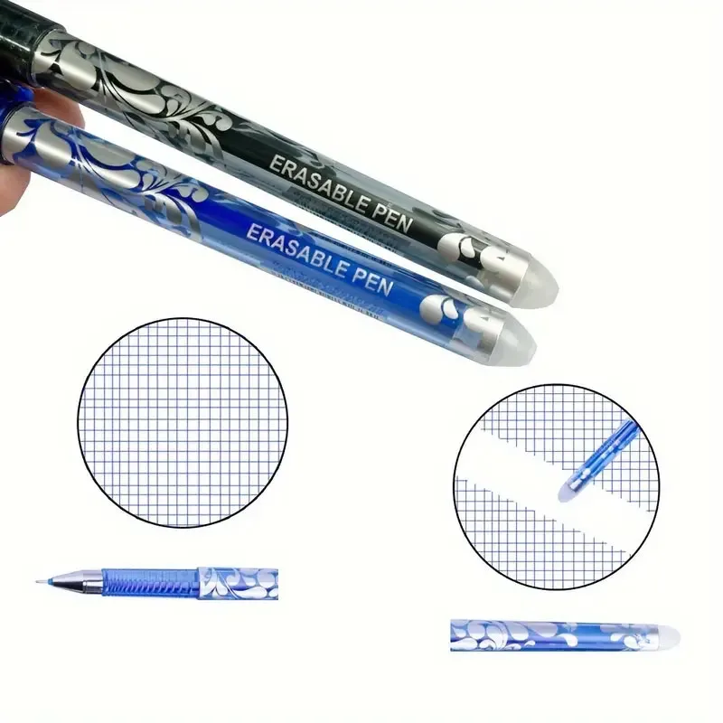 10pcs Set Erasable Gel Pen, 0.5mm, Black/Blue/Green/Red - Thermosensitive, Plastic Holder Ideal for Office and School Use Pens