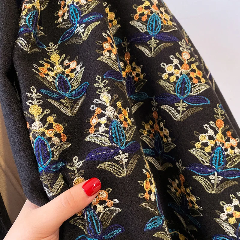 2024 Elegant Ladies' Embroidery Pashmina Scarves Winter Thick Warmth Long Tassel The Shawl Coldproof Windproof Blanket Scarf