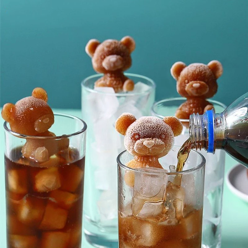 1pc 3d Diy Ice Cube Trays Little Bear Molds Drink Cake Decoration For  Christmas Party Family To Make Lovely Ice Coffee Cocktail - AliExpress