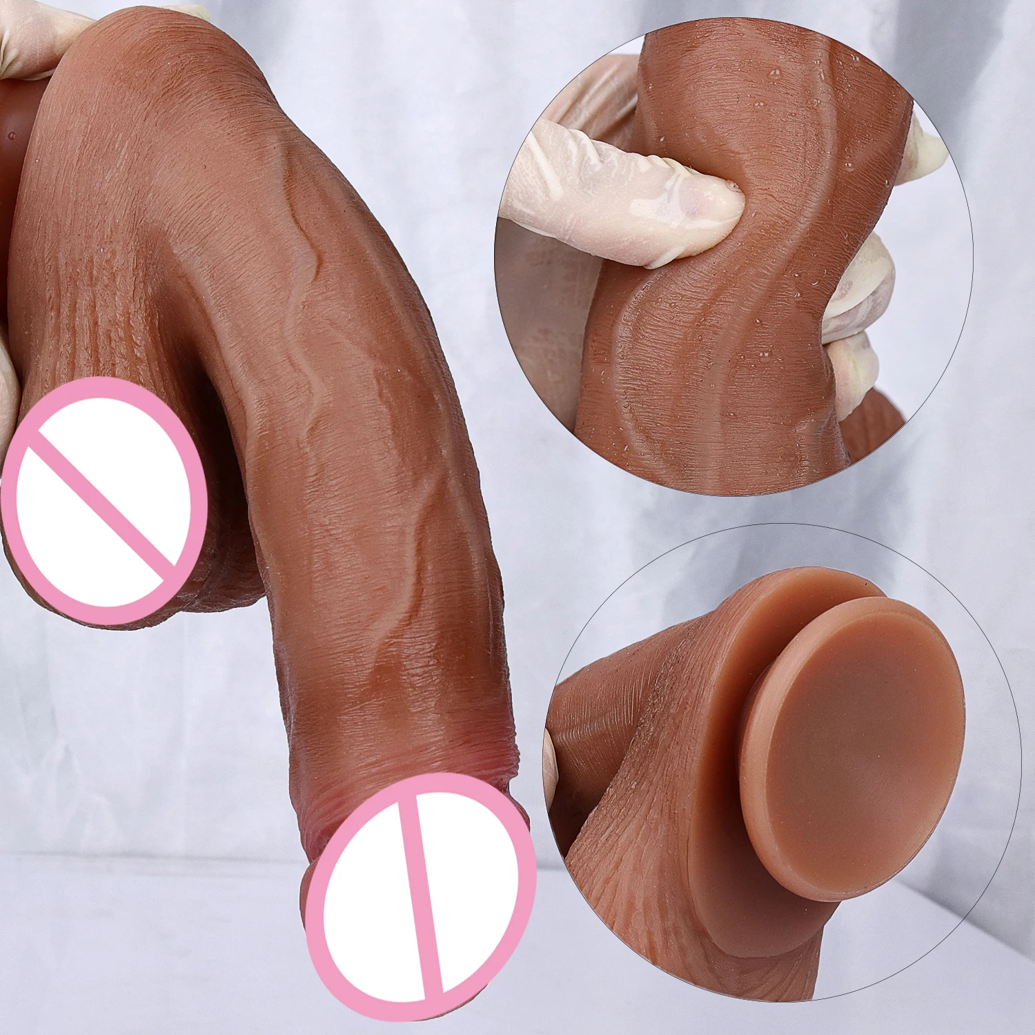 Sex Toys Flesh Realistic Strapon Soft Dildo Erotic Toy for Women Silicone Lesbian Vaginal Masturbators Penis Small Suction Cup Thick Dick