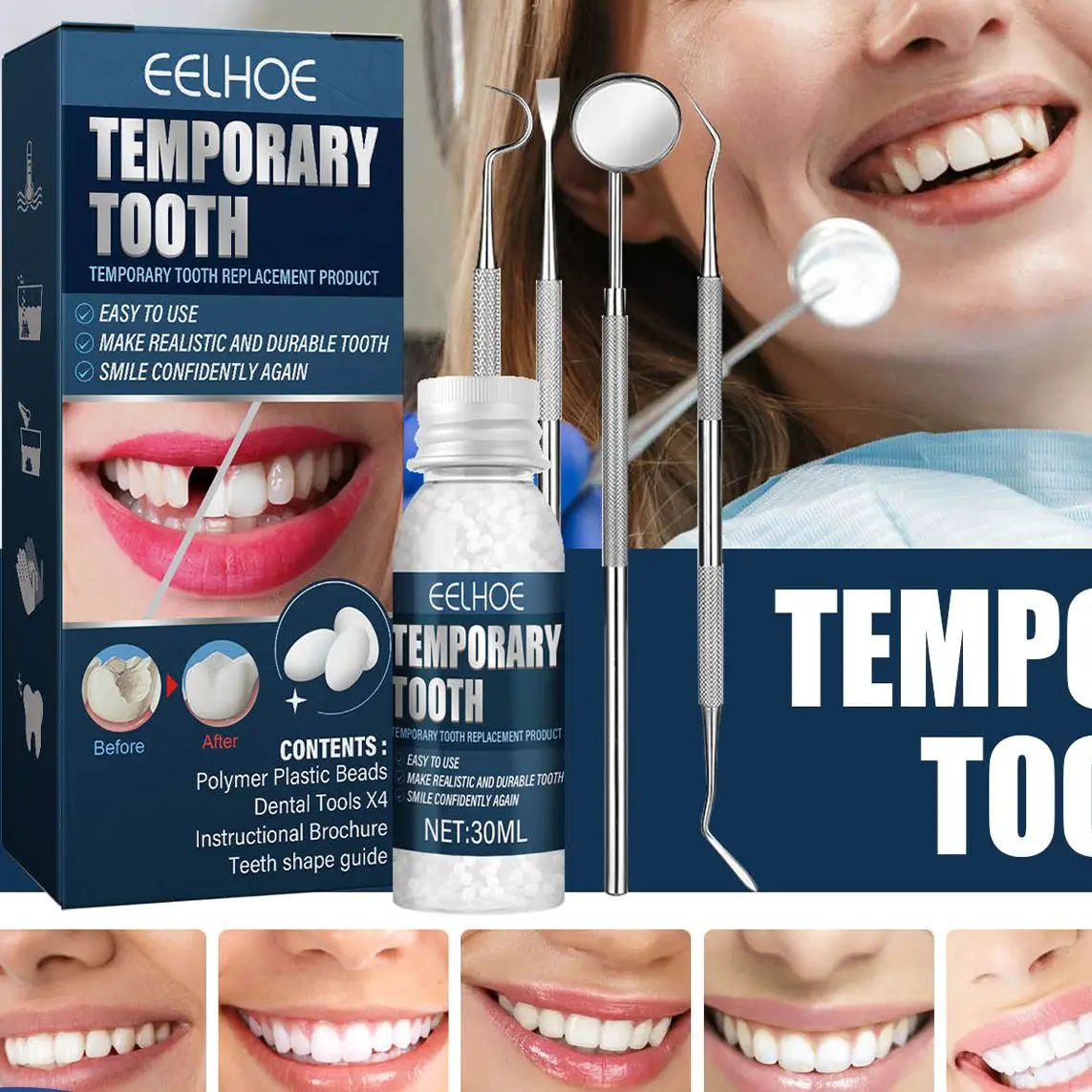 DentalFillingKitPlasticDentalGlueTemporaryMaterialRepairOf