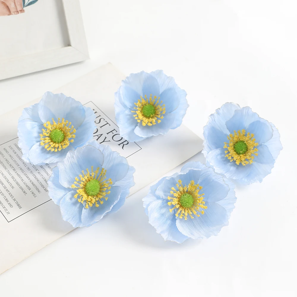 10 Stück künstliche Blumen Köpfe 7,5 cm gefälschte Blume für zu Hause Hoom Dekor Garten Hochzeit Dekoration DIY Handwerk Girlande Geschenke Zubehör – Detail 8