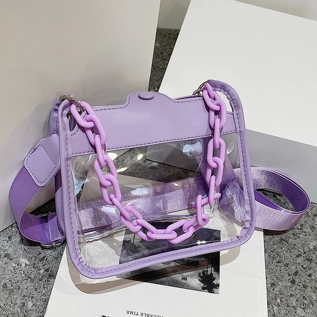 PINK clear crossbody bag