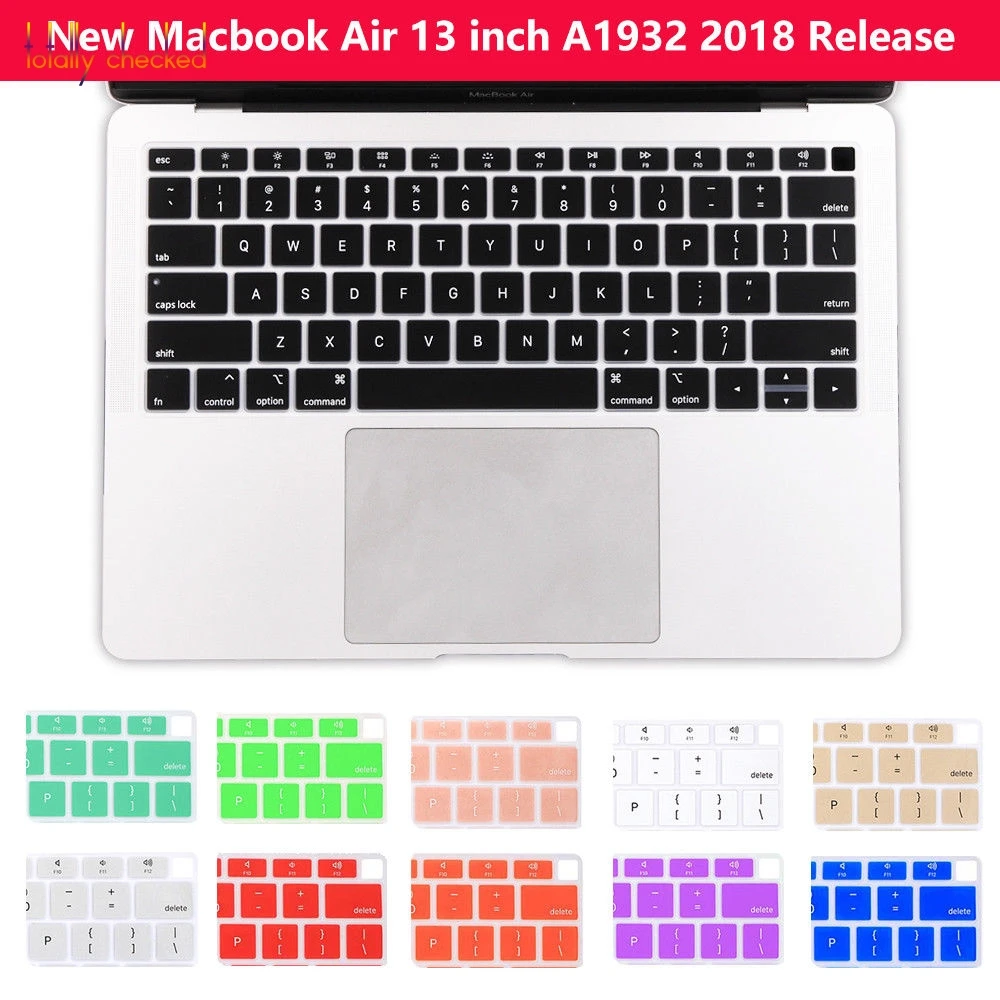 Cover Per Tastiera In Silicone Inglese Usa Per Macbook Air 2018 13 "13.3 A1932 Con Protezione Touch Id Macbook Air13 A 1932 2018