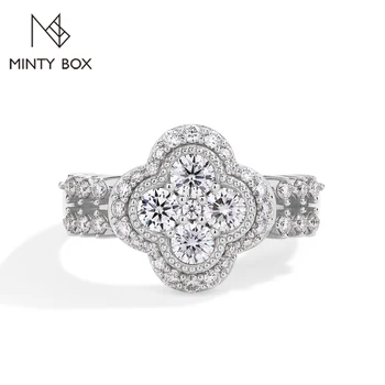MINTYBOX-Anillo de diamante chapado en oro blanco de 18k 1