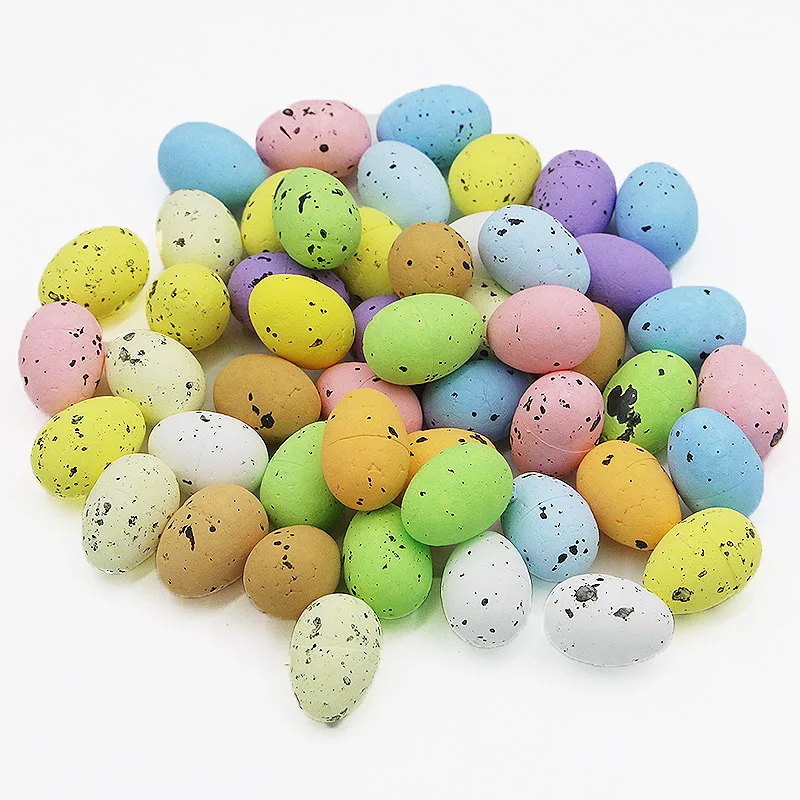 (50pcs/pack) 2 * 2.5cm Easter Egg Foam Simulated Egg Kindergarten Activity Handmade DIY Atmosphere Home Decoration Celebration