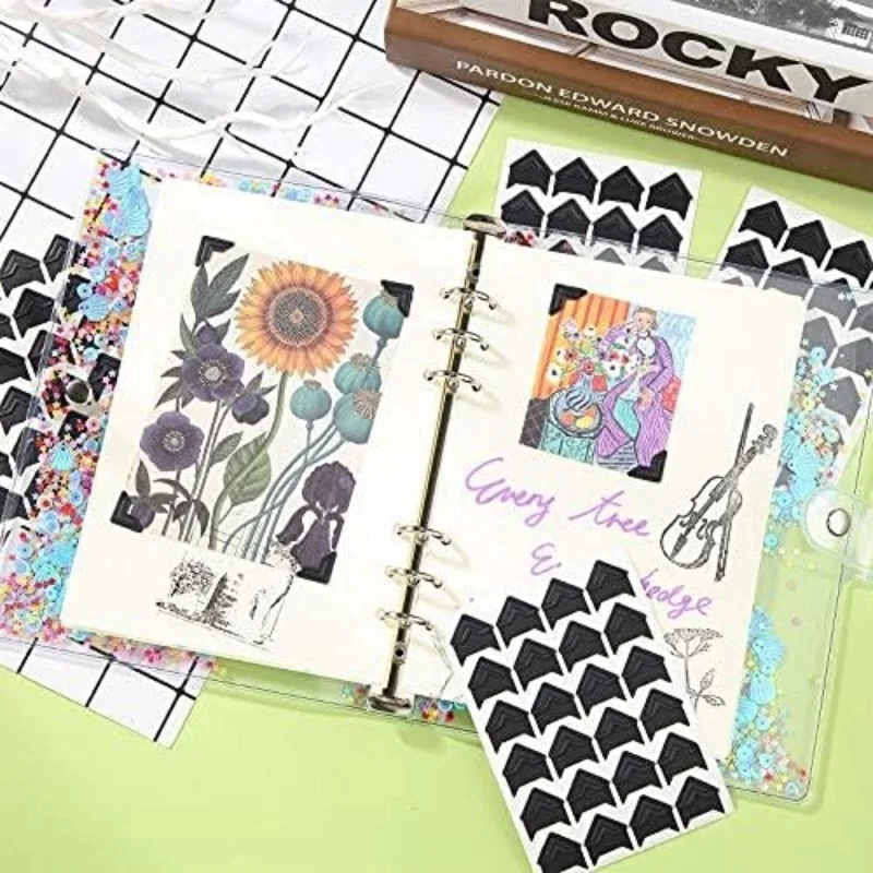 24-120PCS Corner Stickers DIY Vintage Corner Kraft Paper Stickers Scrapbook Self-Adhesive Photo Album accessories Sticker corner stickers