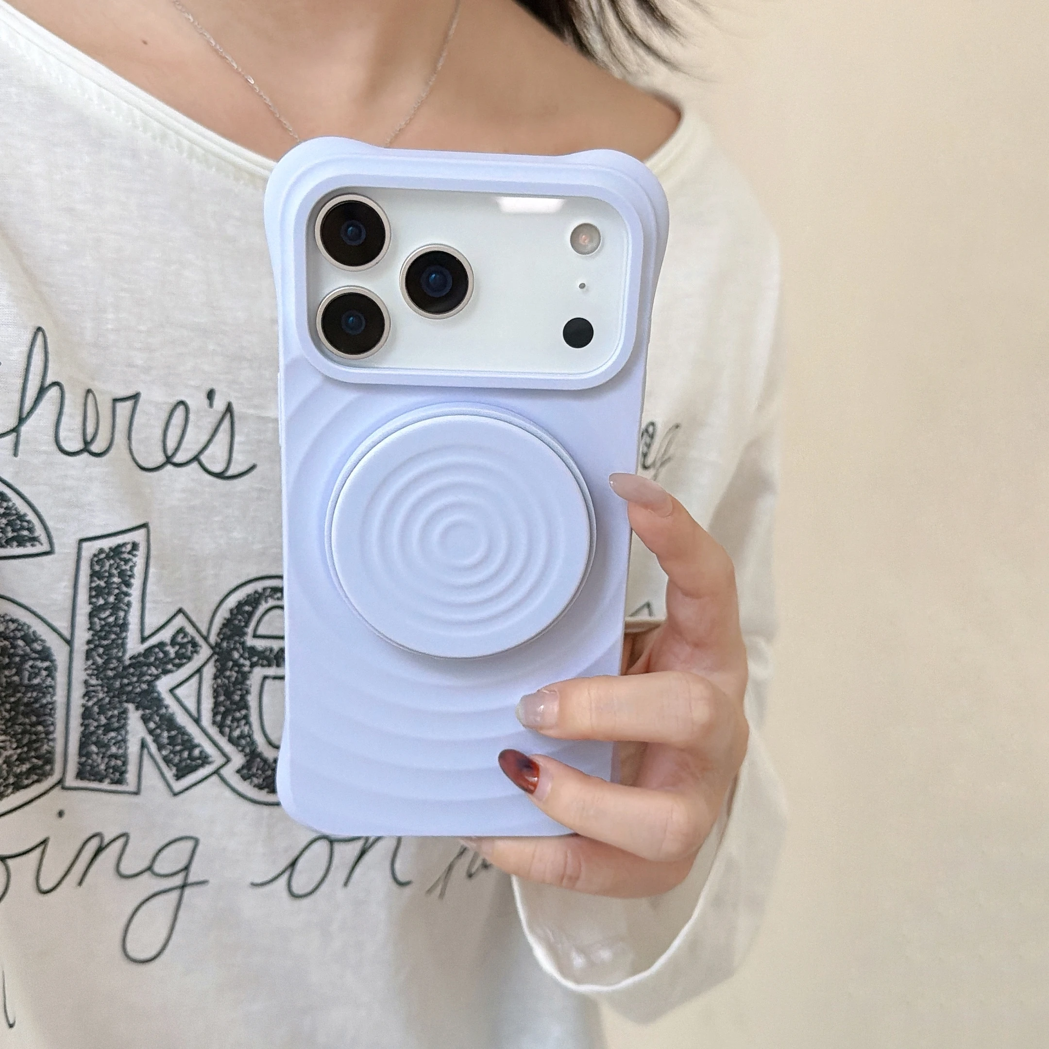 Liquid Silicone MagSafe Holder Phone Case with Magnetic Wireless Charging Cover
