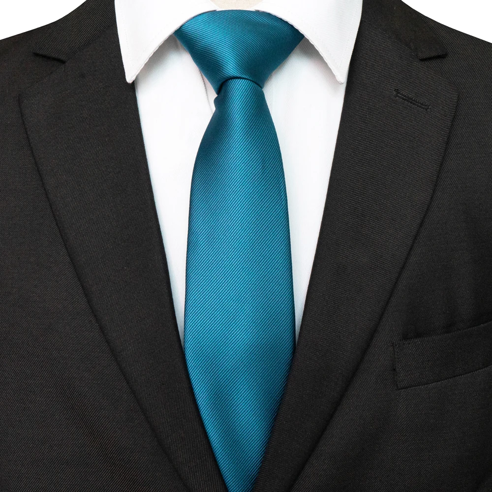 JEMYGINS New Green Solid Silk Ties for Men 7cm Blue Necktie Shirt Accessories Wedding Gift Man's Office Gravatas neck tie