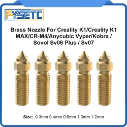 FYSETC High Speed Nozzle Brass 3D Printer Nozzles for Creality K1/ K1Max / Anycubic Vyper/Kobra / Sovol Sv06 Plus / Sv07