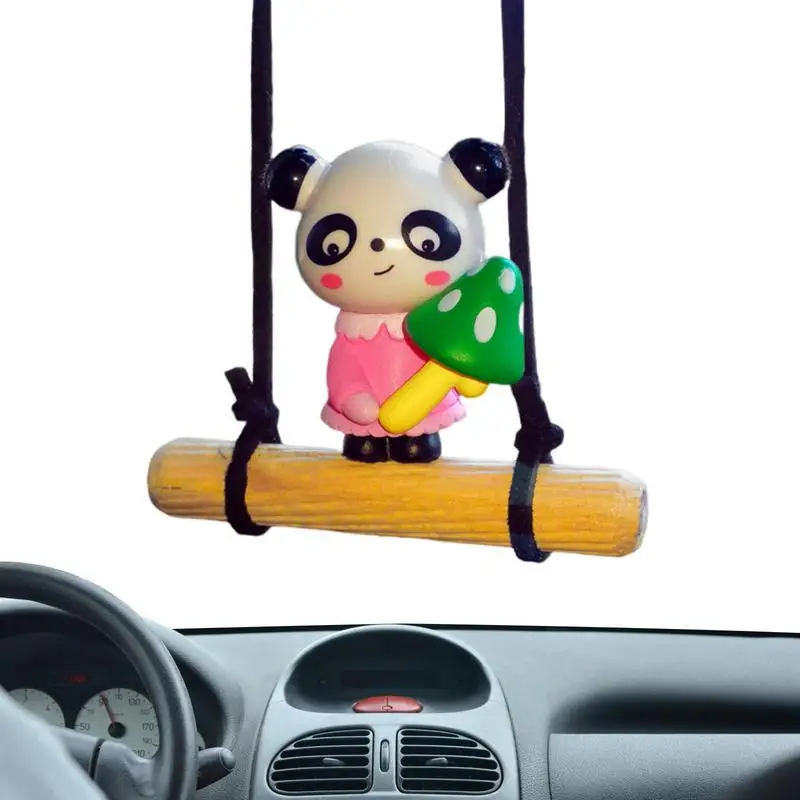 

Car Pendant Panda On Swing Pendant Auto Charm For Rearview Mirror Car Interior Accessories Hangable Decorations